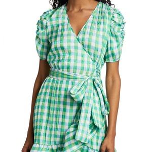 TANYA TAYLOR
Women's Natasha Gingham Wrap Dress In Green